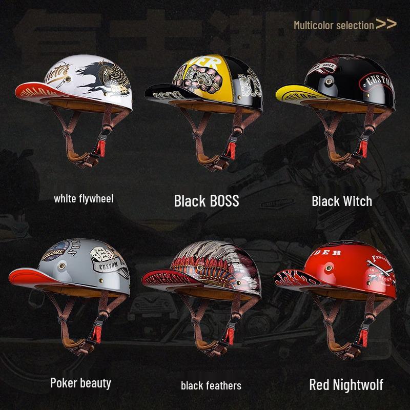 Retro Electric Vehicle Riding Helmet - Unisex, Lightweight, All-Season