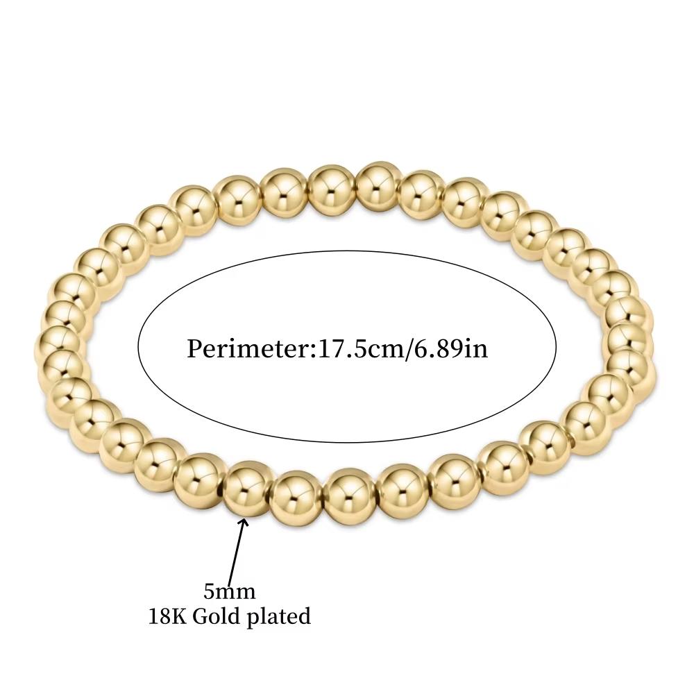 

Vlen Pearl Beaded Bracelet for Women Summer Beach Stretch Stackable 18K Gold Plated Beads Jewelry Boho Rainbow Bracelets Gift