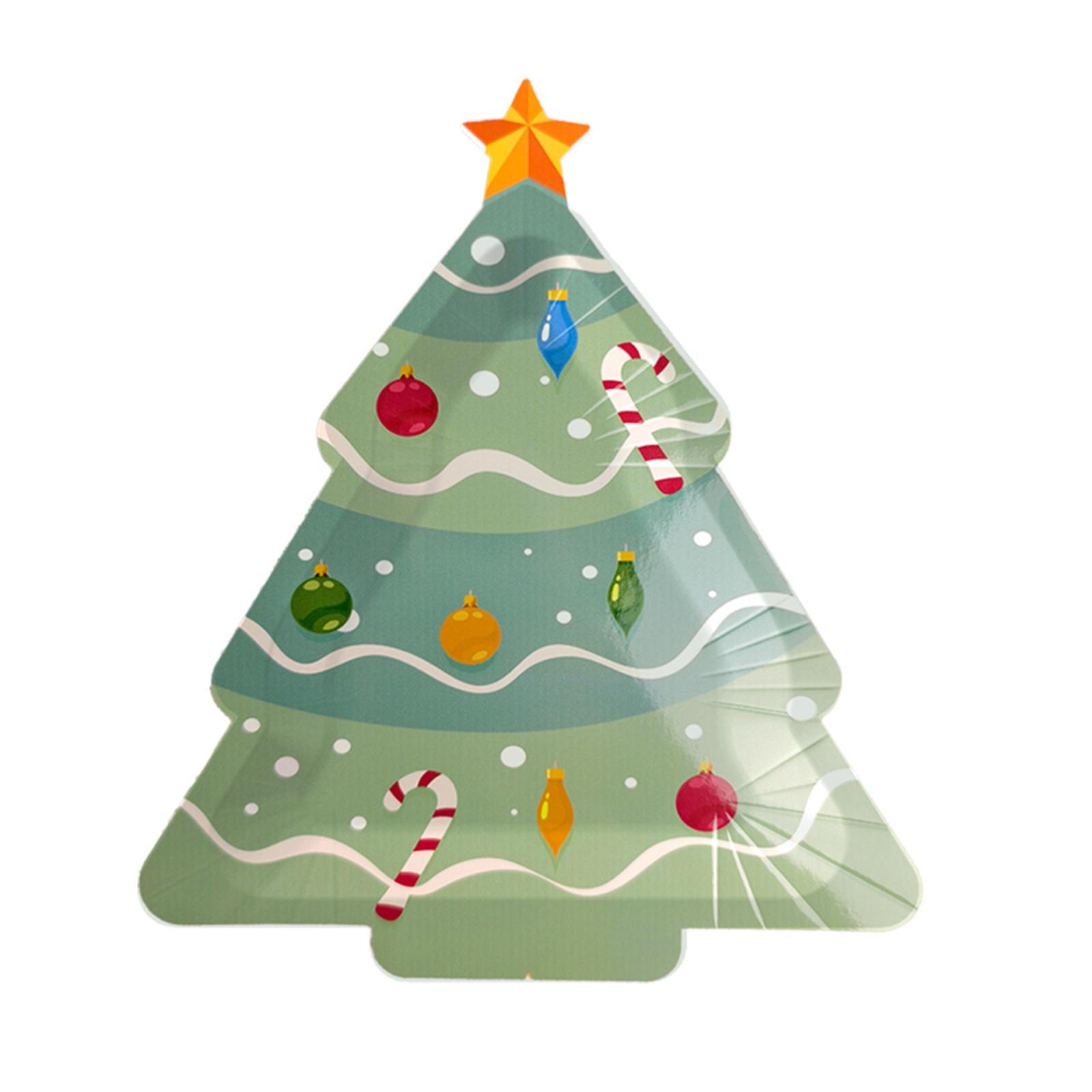 

10 шт. Милые бумажные тарелки в виде рождественской елки, одноразовая праздничная посуда для вечеринок и закусок с тортом, для торжеств и семейных посиделок One Size