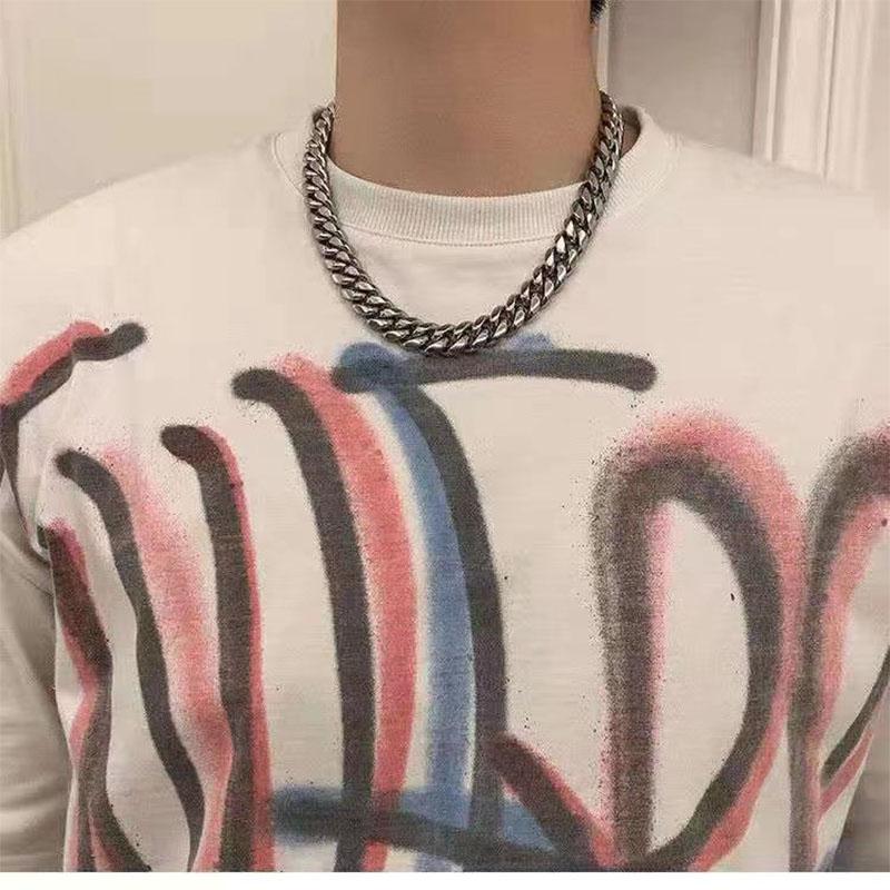 Semplice retro S925 collana in argento tailandese da uomo hip hop fatto a mano trendy cool accessori per gioielli europei e americani regalo