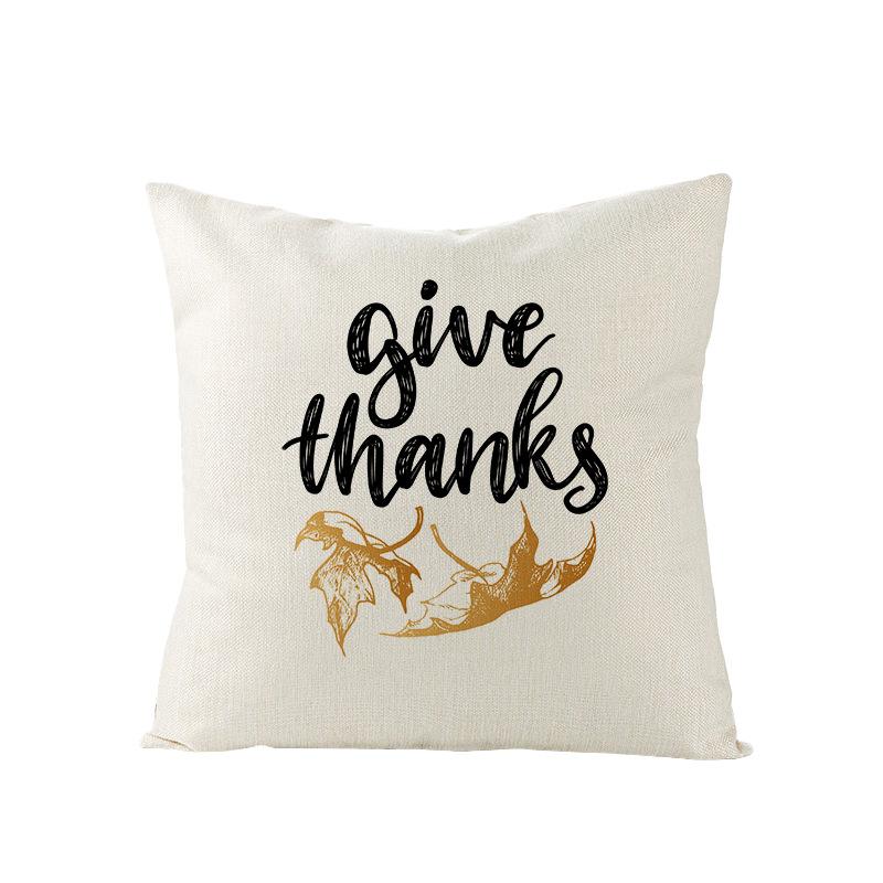 Home Thanksgiving Pillow Cover New Autumn Pumpkin Polyester Printed Cushion Cushion Cover