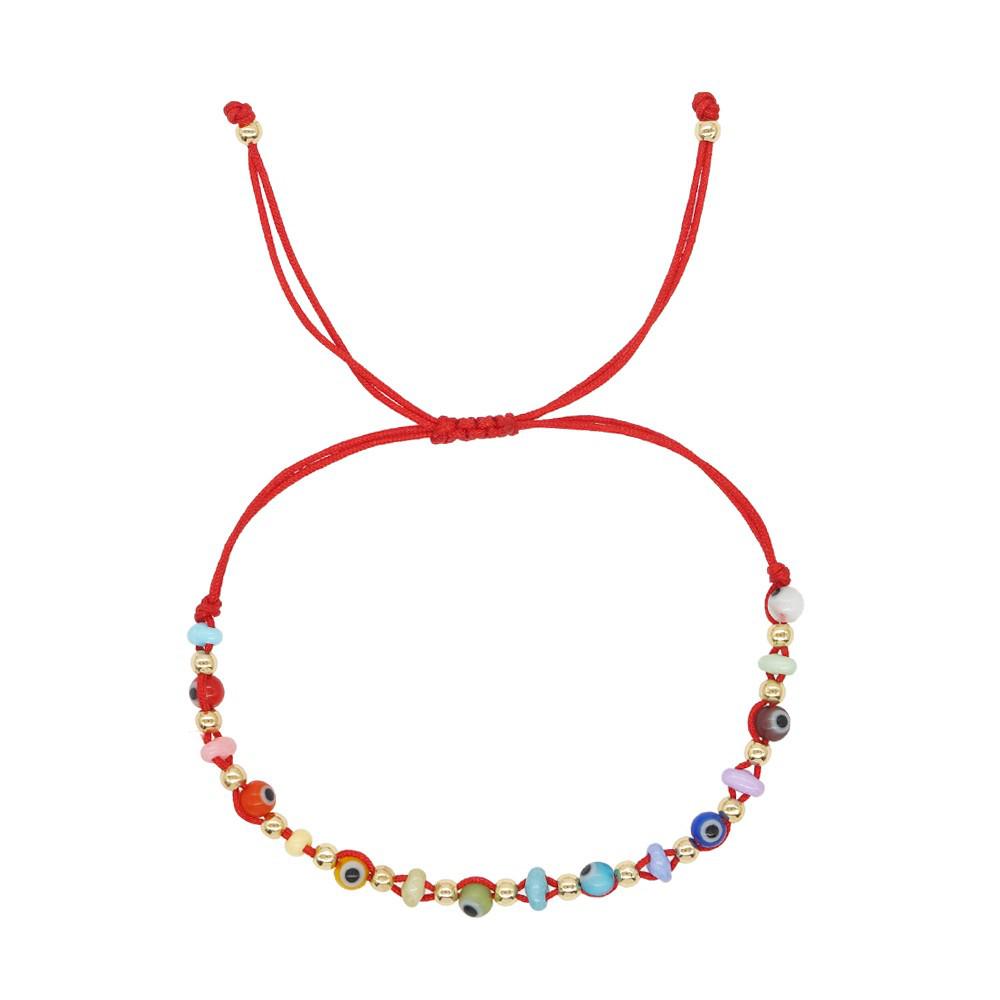 2025 Year of the Snake Lucky Red String Handmade Beaded Bracelet Set with Evil Eye for Couples