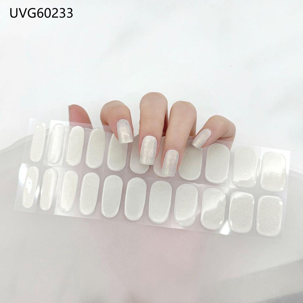 Transparent Nude UV Gel Nail Art Stickers: Semi-Cured, Semi-Baked Manicure Sheets