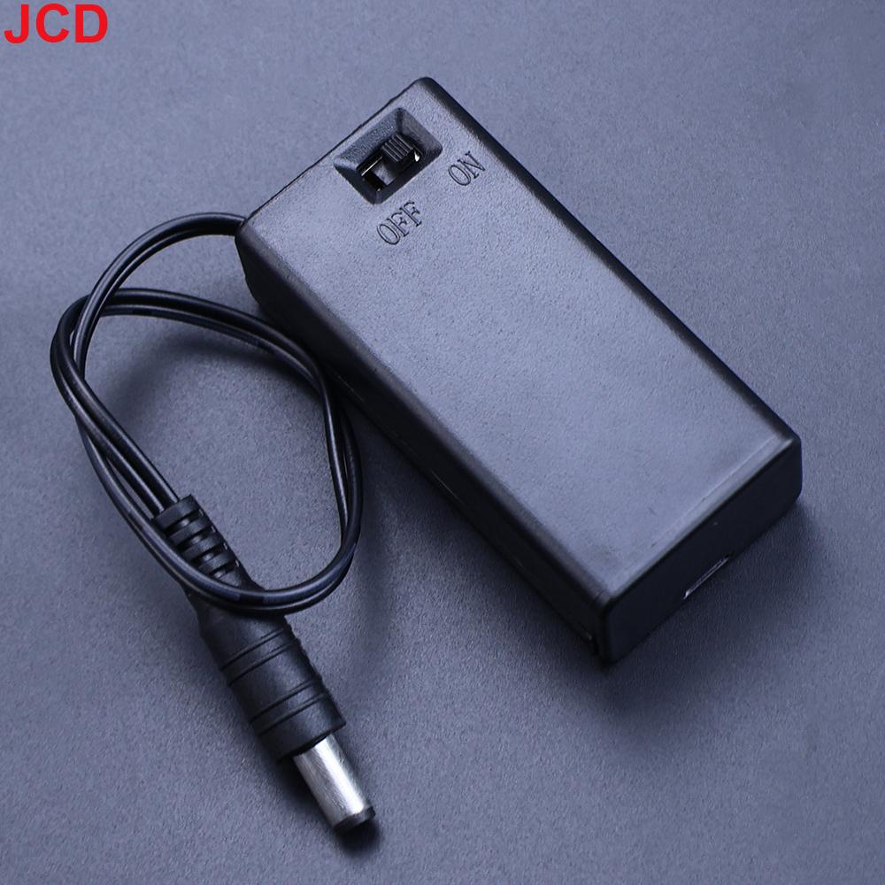 JCD 1pcs 9V Battery Holder Battery Box With Cover And ON/OFF Switch With Cable And DC Head 9V DIY Battery Storage Case