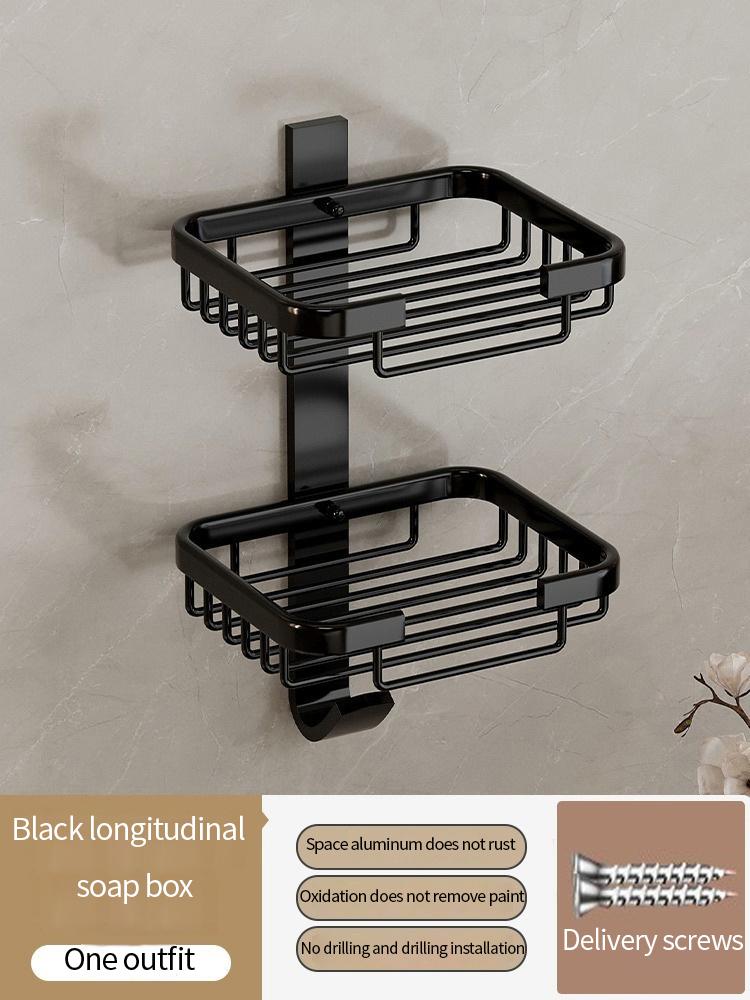 Aluminum Bathroom Drain Soap Storage Holder Soap Dish Storage Rack Bathroom Accessories