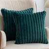 1pc Faux Fur Plush Decorative Throw Pillow Covers Fuzzy Striped Soft Pillowcase Cushion Covers for Sofa Couch Bedroom 18x18 Inch