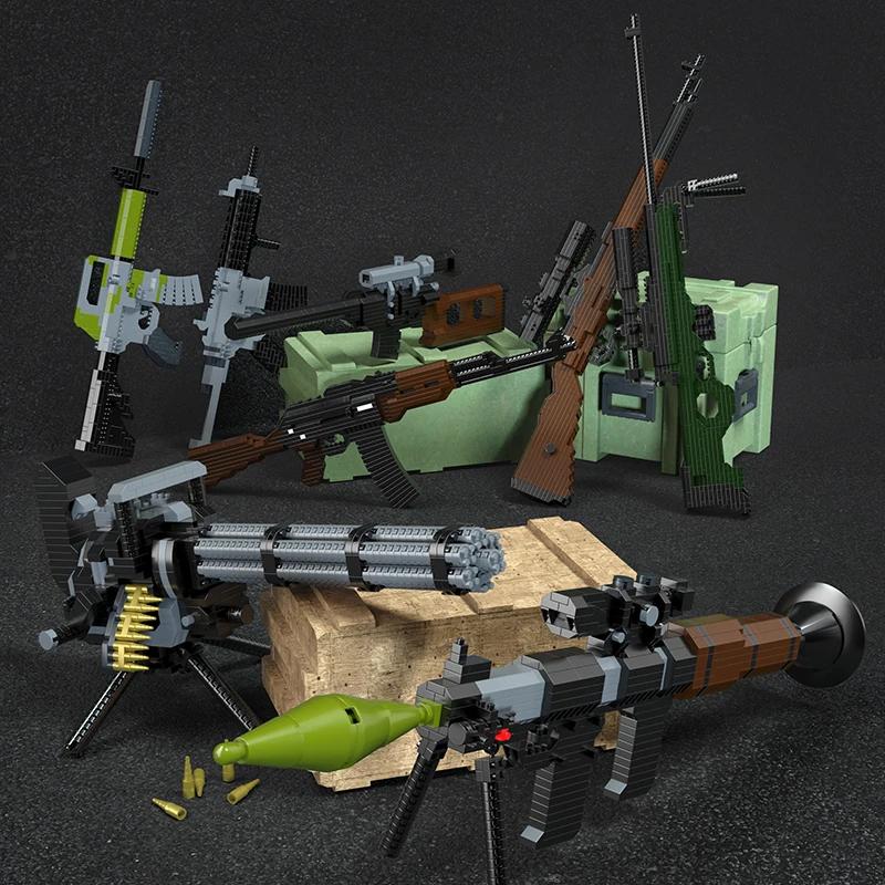 Building Blocks Toy Gun Sets Army Weapon Submachine Assembly DIY Bricks Kids Education Toys Model Holiday Gifts