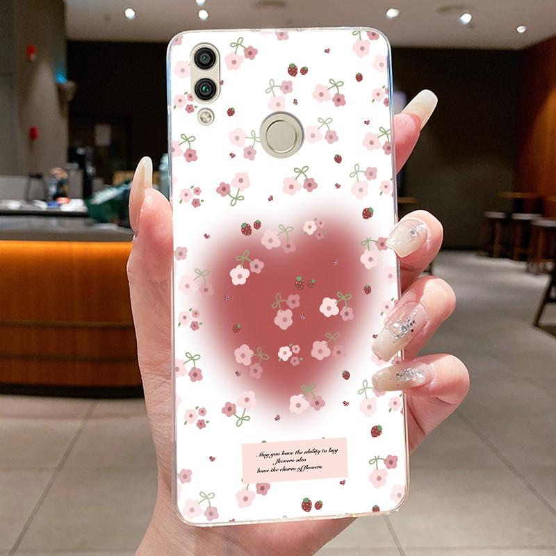 For Huawei Honor 8C Case BKK-LX2 BKK-LX1 BKK-L21 Back Cover Clear Luxury Butterfly Fashion Flowers Soft TPU Silicone Phone Case