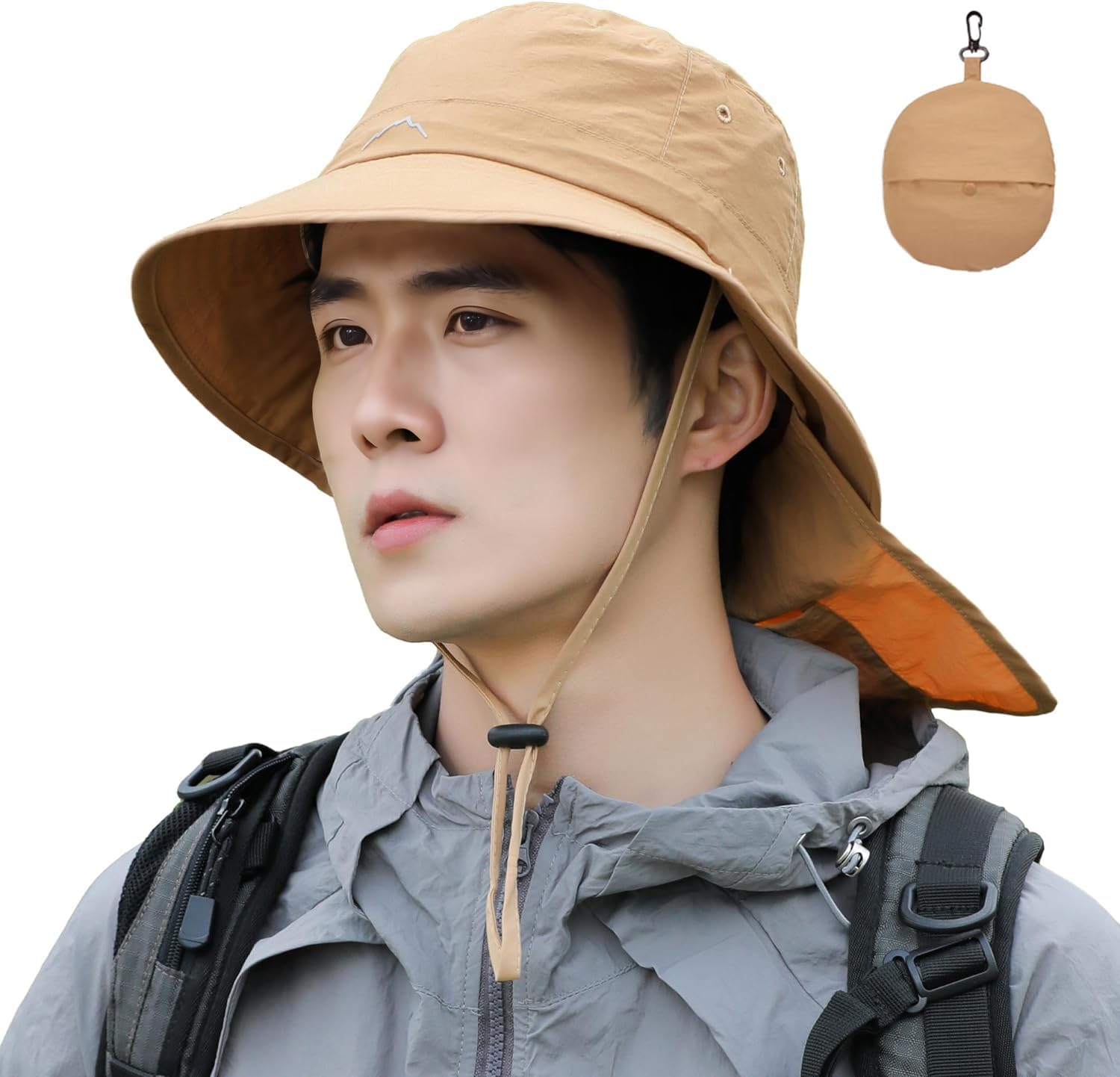 

Панама Сафари Вода Встроенная УФ Защита от солнца Горы УФ Быстрая Широкая Солнце Маленький Хаки [GOKEI] Шляпа, Шляпа, Мужская, Женская, Водоотталкивающая, [Складная, Для хранения],