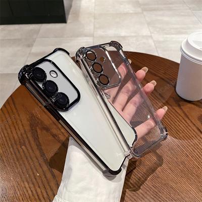 For Samsung Galaxy A14 4G 5G A24 A34 A54 A04 Plating Silicone Soft Case A 14 24 34 54 04 Four Corners Anti-shock Protect Cover