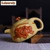 300ml Elegant Yixing Purple Clay Teapots Handmade Fortune Jin Chan Pot Raw Ore Section Mud Kettle Chinese Zisha Tea Set Supplies