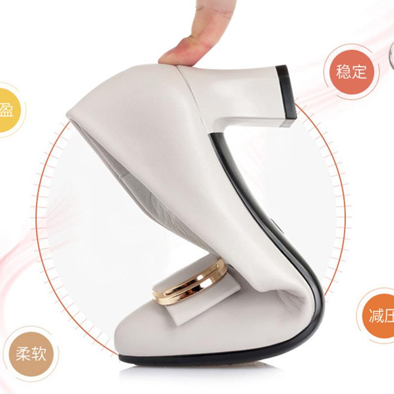 Fashion Black Soft Low Heels PU Leather Works Shoes High Quality Square Heel Shoes Lady Cool Fashion Elegant Spring Autumn Versatile