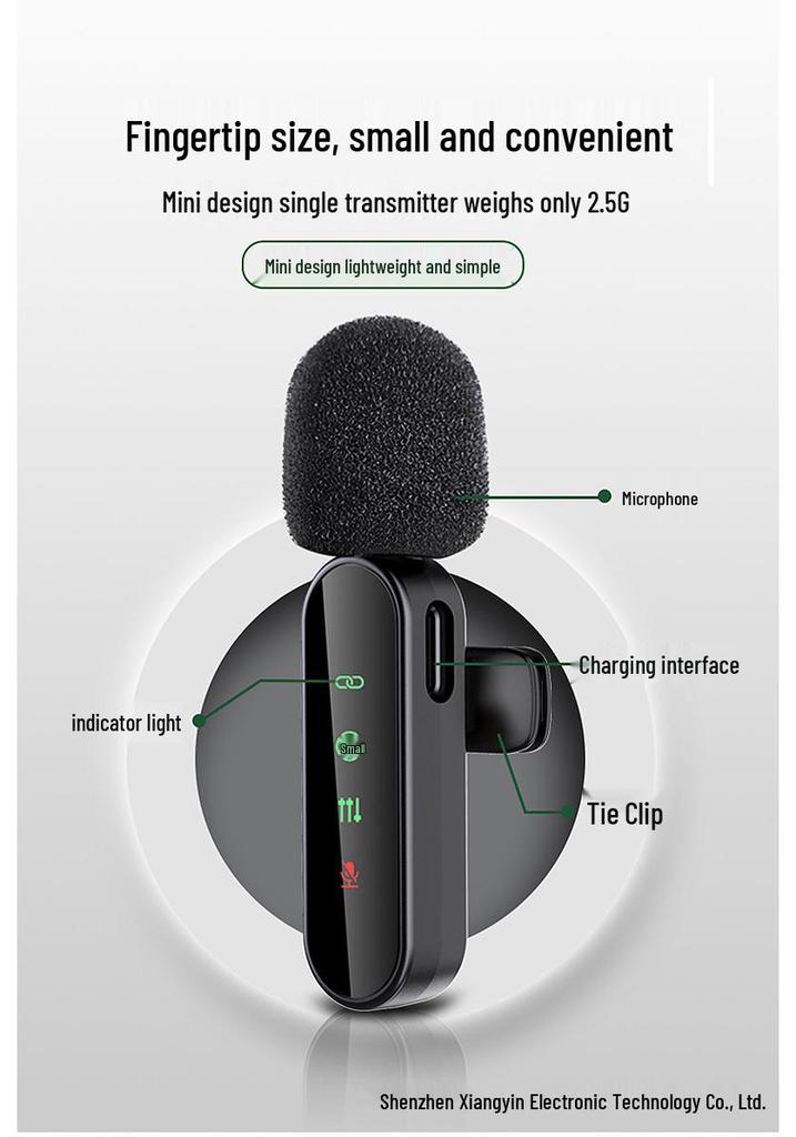 H19 Wireless Lavalier Microphone: One-to-Four Cross-Border, Three-in-One Interface for Live Streaming, Mobile Shooting, Noise Reduction Recording.