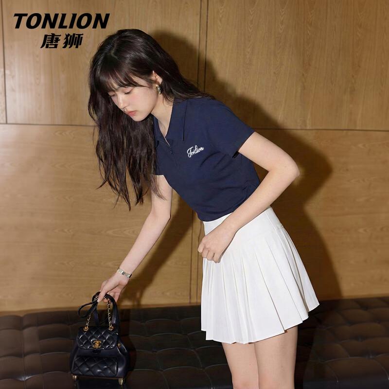 Женская облегающая футболка-поло с коротким рукавом TonLion L