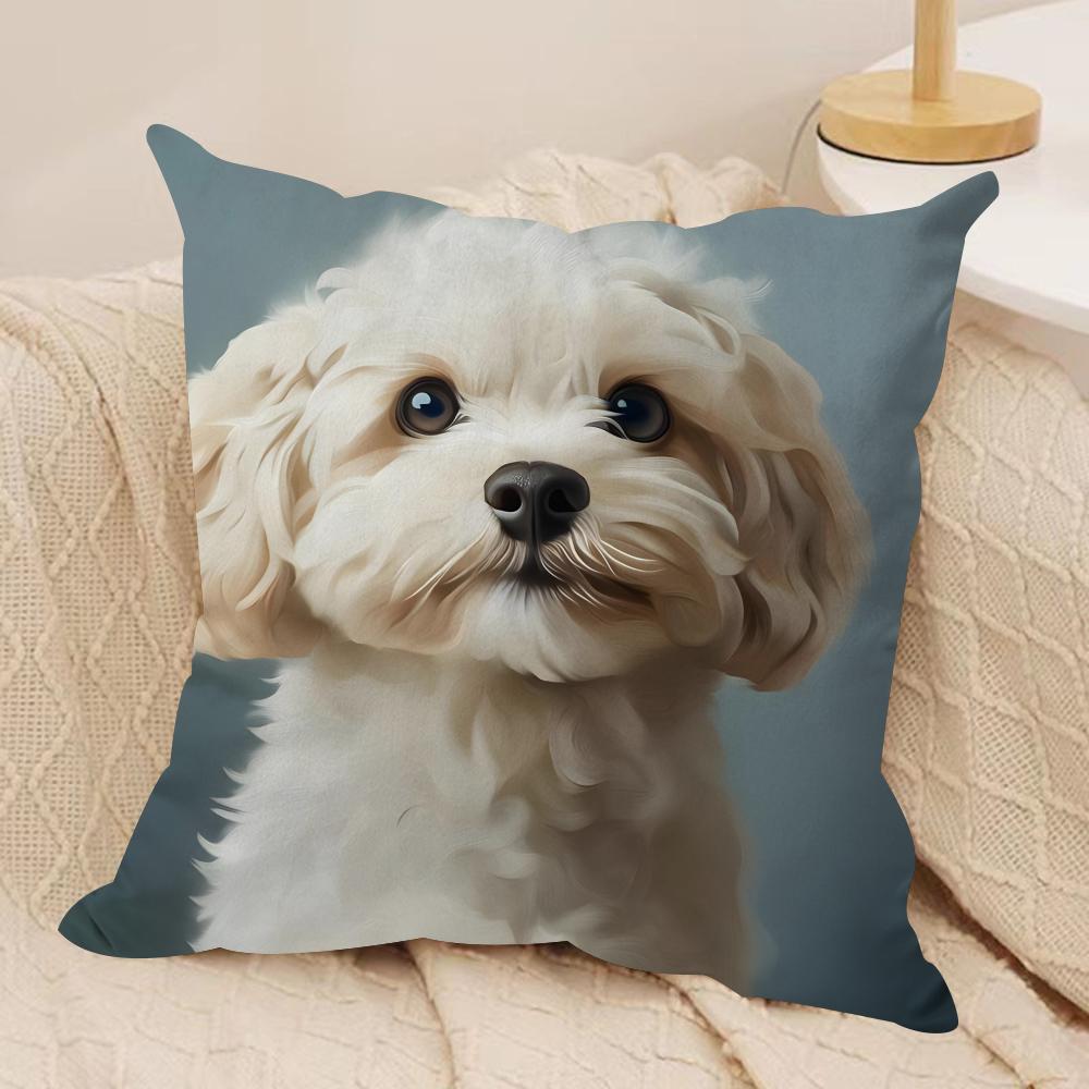 Dog Cushion Cover Soft Plush Fabric DoubleSided Printed Cushion Covers for All Seasons Modern HomeDecor Gift
