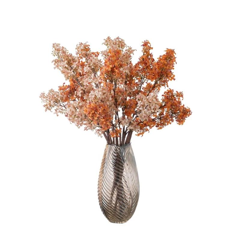 Simulation Lilac Branches Silk Fake Flowers Wedding Decor Murraya Paniculata Green Plant Simulation Pink Flower Hall Decoration
