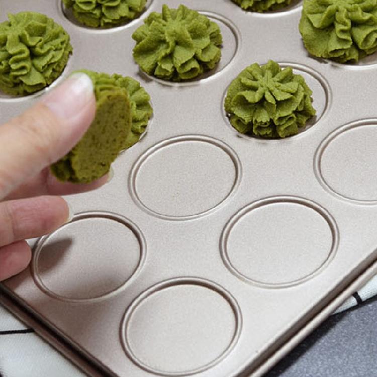 35-Tassen Antihaft-Macaron-Backblech Stahl Backgeschirr für Kuchen Gebäck Keksform Küche