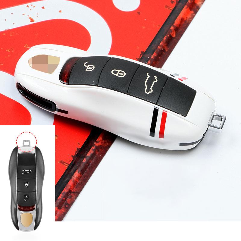 AABKQ1 Car Key Case Multi Colored Track For Porsche Mancan Panamera Cayenne 718 911 Boxster Cayman Key Cover Shell Replacement Kit