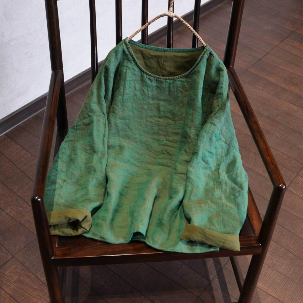 Johnature Women Vintage T-Shirts Spring Chinese Style O-Neck Long Sleeve Linen High Quality Female T-Shirts