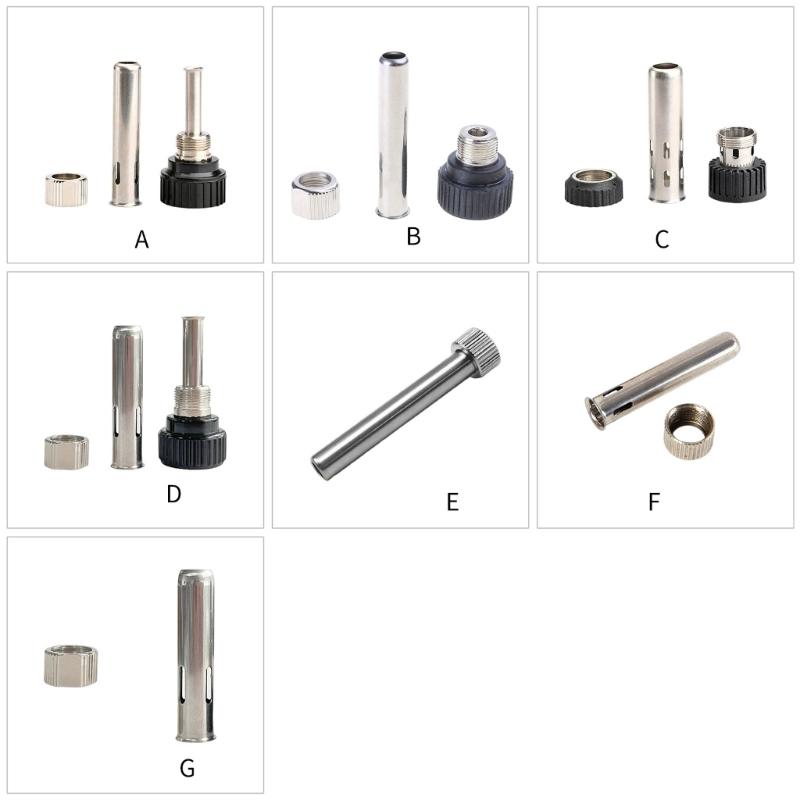 1 Set Cheie tubulară+Piuliță+Cap de lemn electric, Accesorii Mâner Fier Stație de lipit pentru 936 Cap de fier Canulă Vârf de fier Bucșă