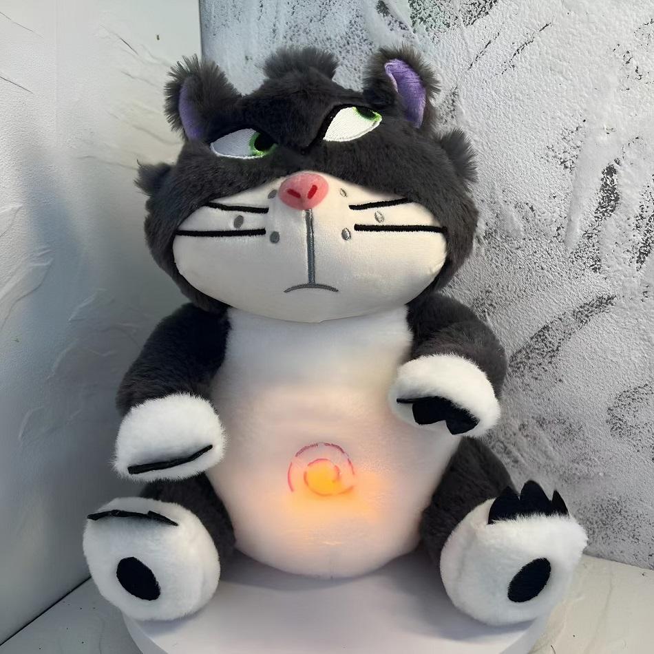 Anime Figure Lucifer Cat James Sullivan Plush Toy Breathing Soothing Sleeping Companion Music and Light Doll Sensory Toys