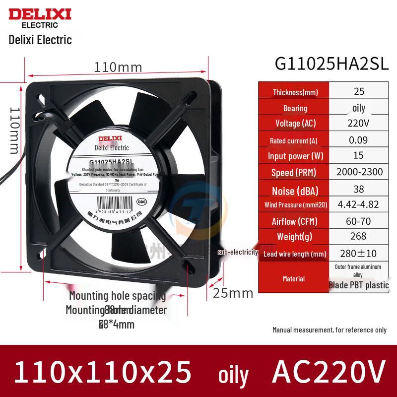 Delixi Axiallüfter 220V für Industrieschränke und Schweißmaschinen, 24V DC Kühlventilator.
