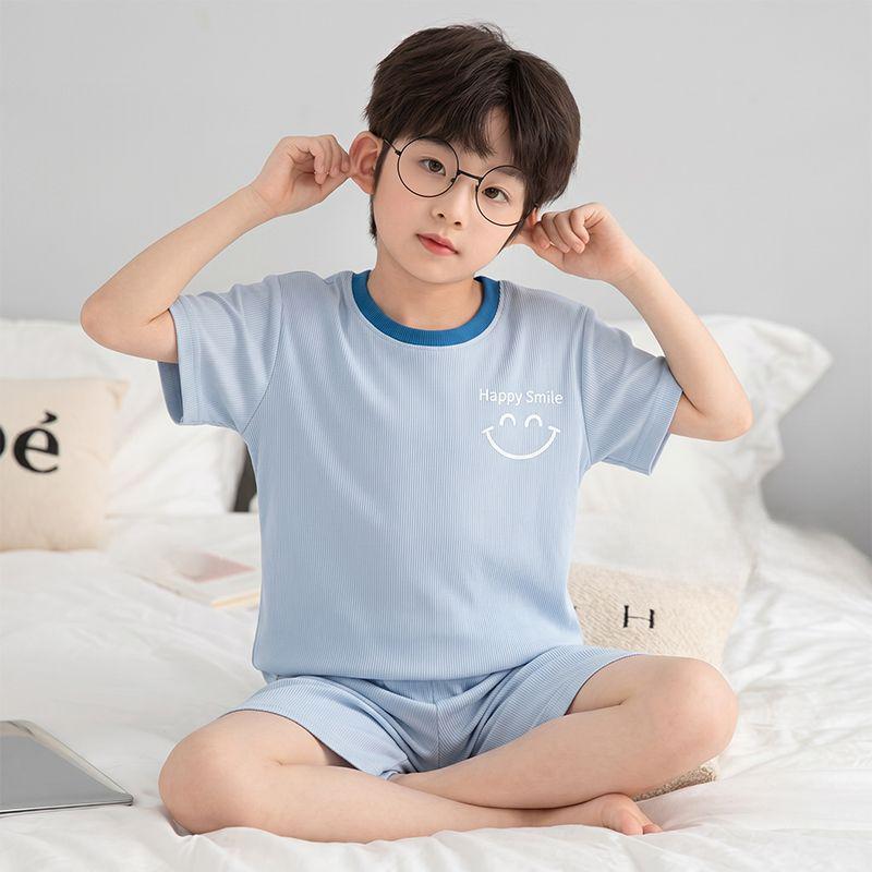 2026 Cool Boys' Ice Silk Summer Set: Lightweight Short Sleeve & Shorts