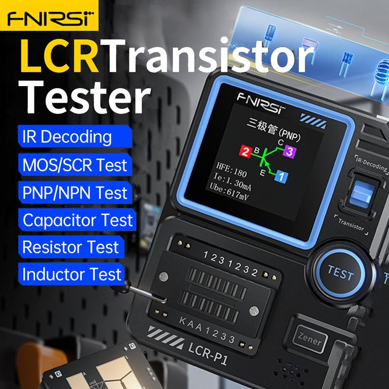 

FNIRSI LCR-P1 Automatic Transistor Capacitor Tester Diodes Triodes Multifunction MOSFETs ESR NPN PNP SMD High Precision Meter