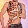 Sexy breathable wild leopard print men's top wild muscle hunk hot lingerie RS3266