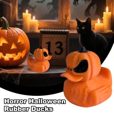 Kürbis Ente Figur 3D gedruckt Halloween Ente Statue Tischplatte Ente Kürbis Mittelstück für Regale Kaminsims Eingang Schlafzimmer