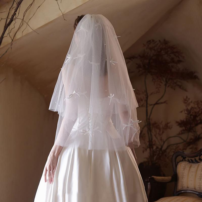1 Stück Romantischer Verlobungs-Feenhafter Wald-Stil Braut Tüllschleier Braut Handgefertigter Blumenschmuck