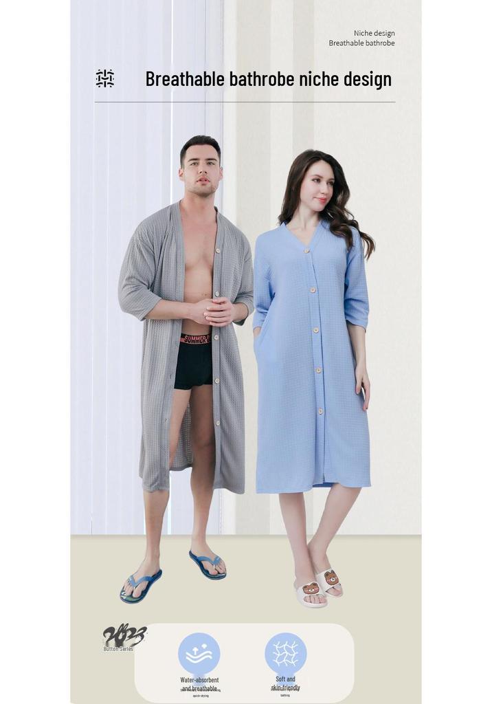 Women's Water-Absorbent, Lint-Free Bathrobe & Nightgown Style Pajamas - Versatile for Home or Outdoors