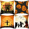 New Halloween Pumpkin Scarecrow Night Print Pillow Home Sofa Cushion Cover