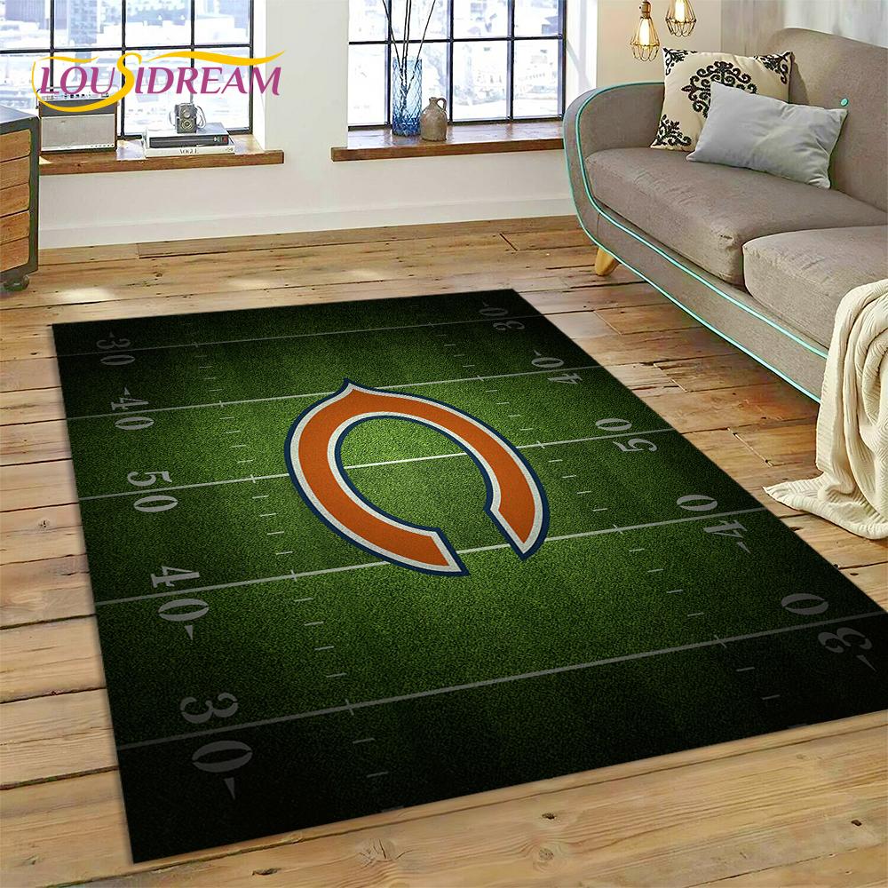 American Football N-NFL Zeichen Rugby Gamer Teppich für Wohnzimmer Schlafzimmer Dekoration, Bodenteppich rutschfeste Dekoration für Sofa Fußmatte
