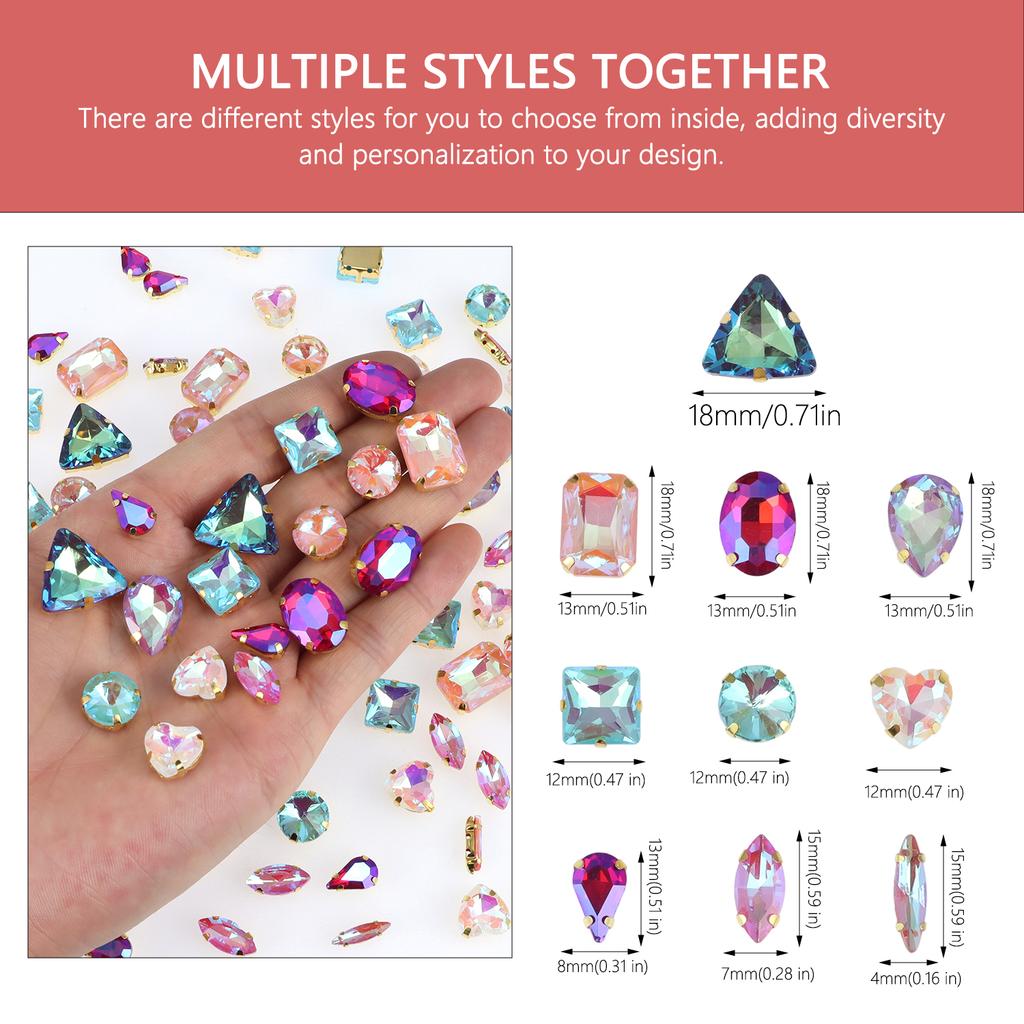 Mix Shapes Best Quality Resin Sewing Rhinestone Sew On Stones Strass for Clothing Accessories Shoes