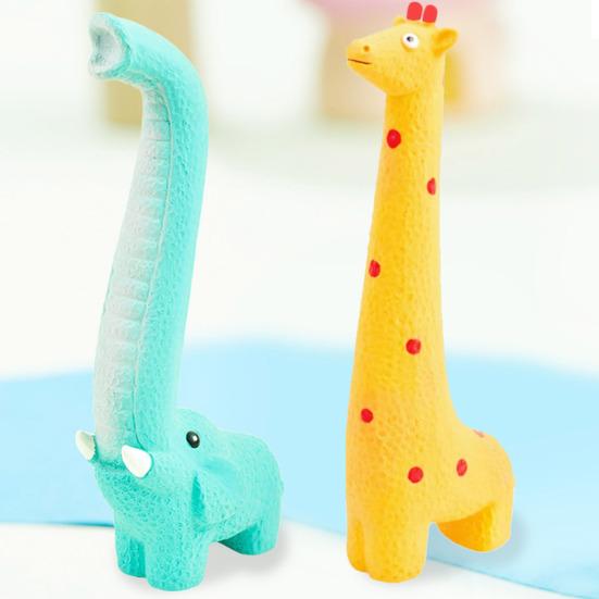 Latex Animal Dog Toy Squeaky Giraffe Elephant Dogs Chew Toy Teeth Cleaning Toy for Aggressive Chewers Fetch Tug-of-War