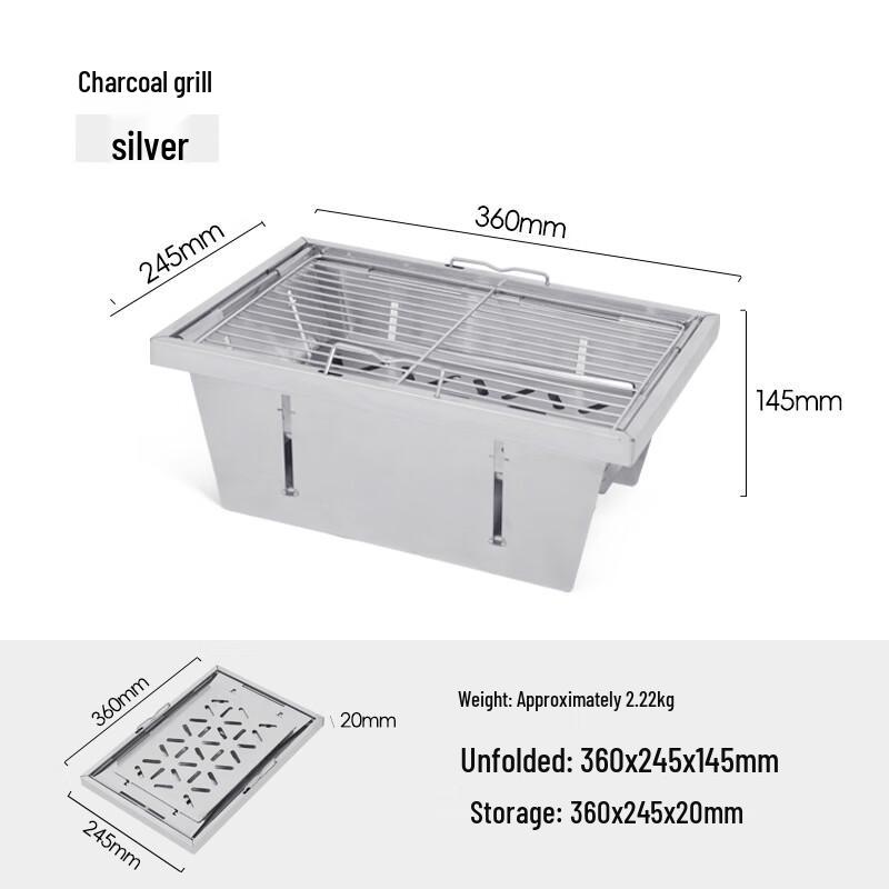 Nuufeng Portable Stainless Steel Camping BBQ Grill