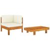 Day and Night - Day and Night Garden Furniture 2 Pcs Cushions White Cream Acacia Wood