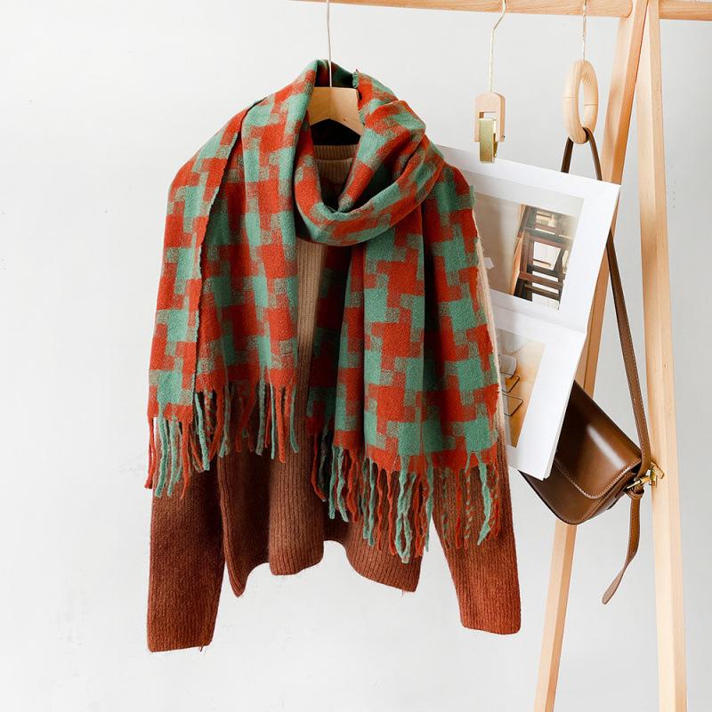 Four Seasons Available New Women'S/Men'S Versatile Haircoat Imitation Cashmere Scarf Warm Medium Scarf Shawl