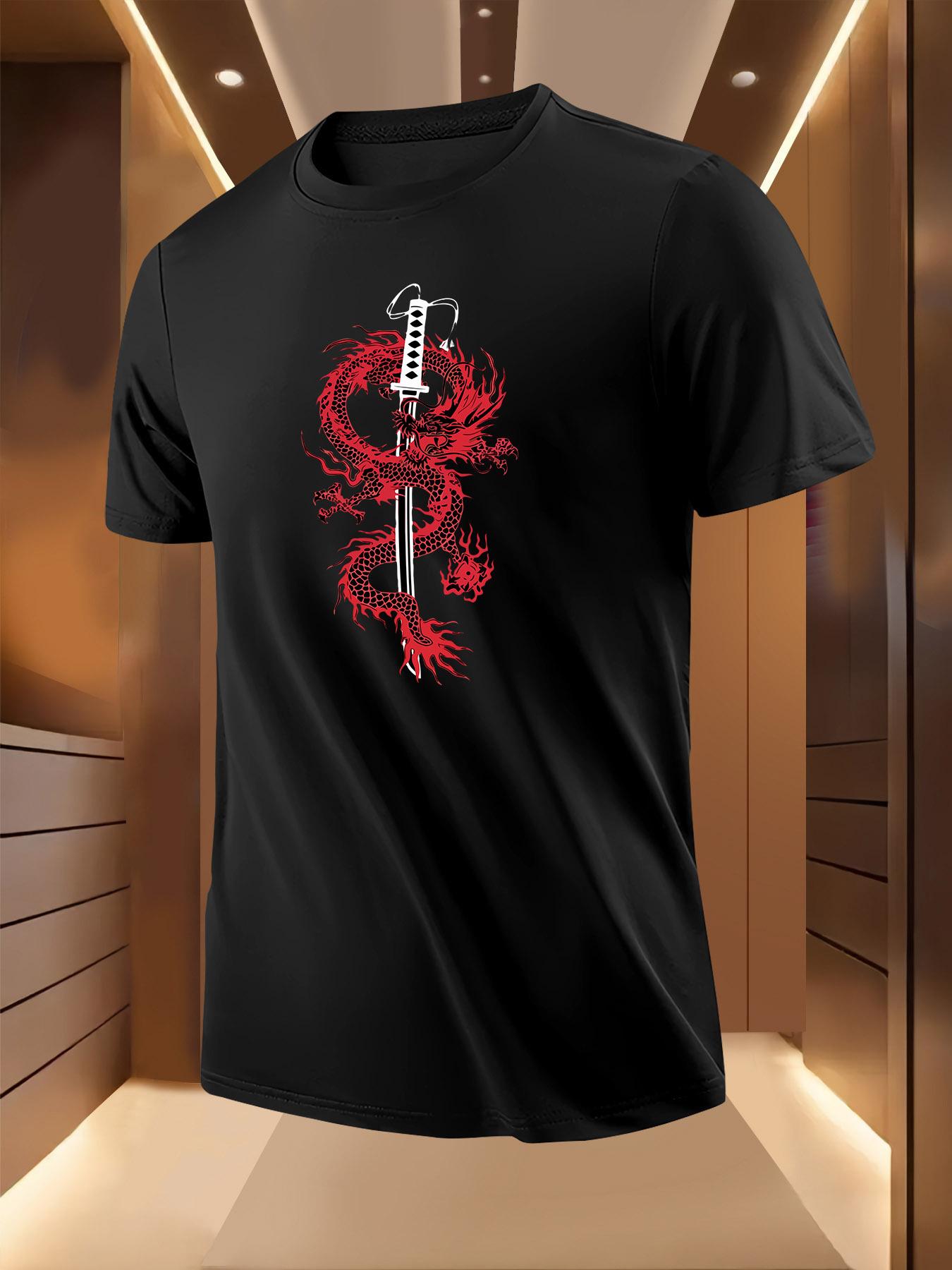 Red Dragon Sword Graphic Tshirt Graphic Tshirt - Breathable XXL