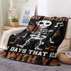 Skeleton Violin Music Note Print Flannel Blanket Rock Music Art Throw Blanket Music Lover Warm Bedroom Sofa Cover