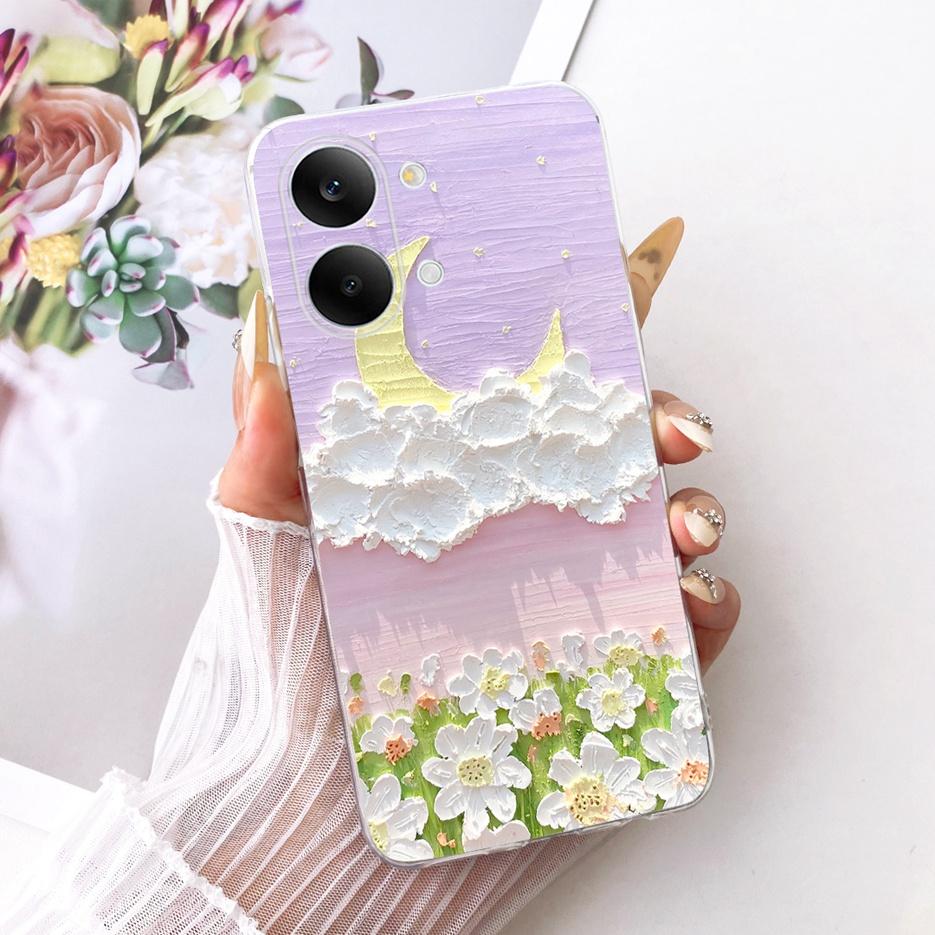 For Xiaomi Redmi Turbo 5 Max Case Cute Cat Flowers Painted Cover Soft Slim Phone Case For Xiaomi Redmi Turbo 5 Turbo5 Max Fundas