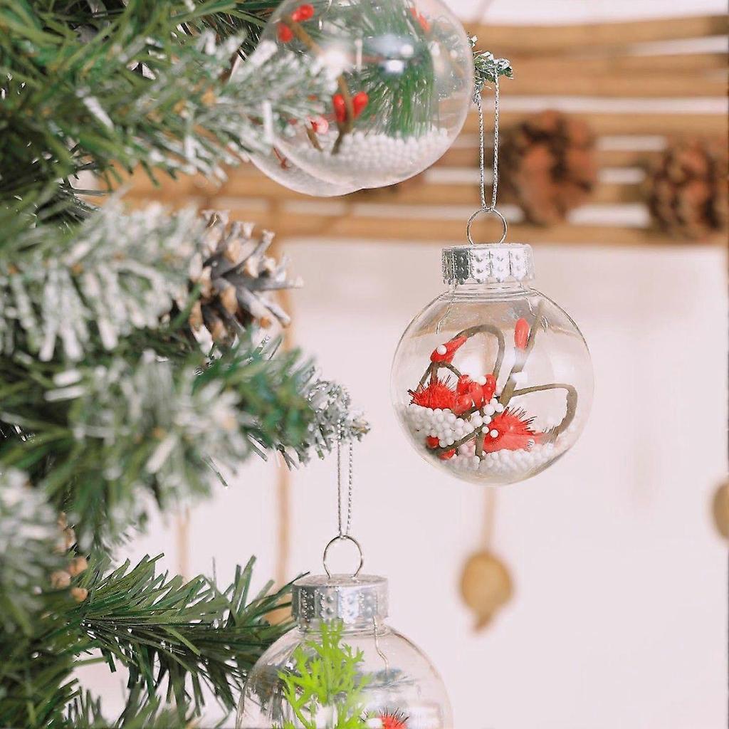 6cm 12 Packs Can Be Mixed In the Store 6cm 12 Transparent Christmas Ball Gift Box 6cm/8cm 12 Plastic Hollow Balls Christmas Decorations Christmas