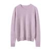Women's Solid Color Cashmere Round Neck Loose Pullover Base Layer Sweater