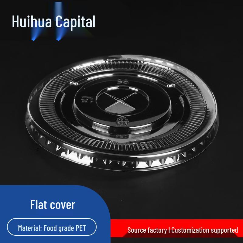 HUIHUADU Disposable Milk Tea Cups with Flat Lids