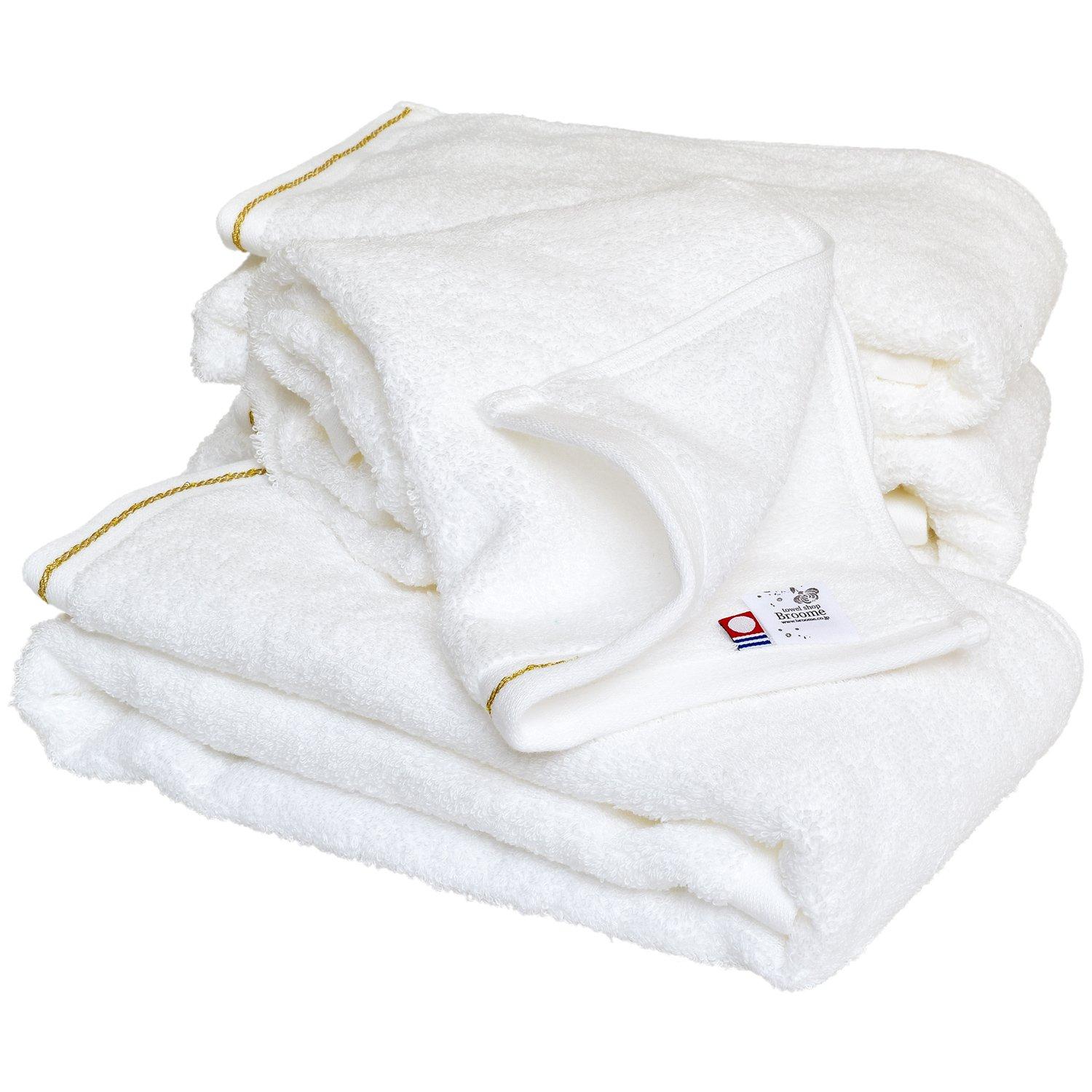 

Bloom Imabari Towel Brian Face Towel Hotel Made in Japan 4-Piece Set, Type, Thick,