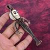 Howlite Gemstone Pendant Copper Wire Wrapped Pendant Titanium Bead Eyes & Skull Bone Face Pendant