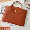 Large Capacity A4 Leather File Bag - Multifunctional Business Office Folder
