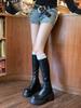 Elastic Thin Boots 2025 New Thick-soled Heightening Comfortable Foreign-style Small Long Boots Women's Knee Knight Boots