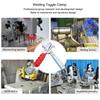 Red Welding Toggle Clamp Vertical Mount Heavy Duty Hand Clamp Downstroke Fixture Clamp  For Welding